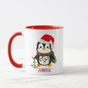 Mug Joyeux et brillant pingouin de Noël