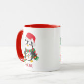 Mug Joyeux et brillant pingouin de Noël (Devant gauche)