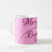 Mug Joyeux et brillant rose bouclé doodé design mode g (Devant gauche)
