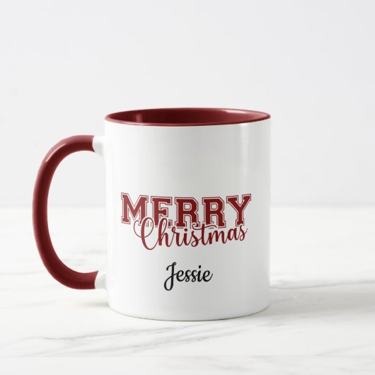 Mug Joyeux et brillant Rouge moderne Joyeux cadeau de  (Gauche)