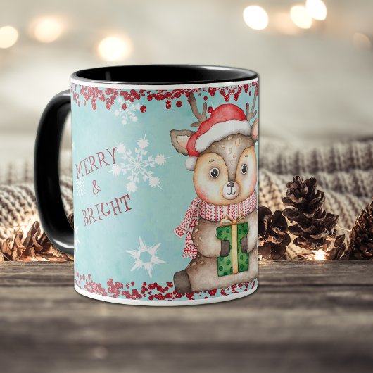 Mug Joyeux et brillants enfants de rennes de Noël