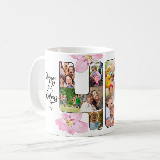 Mug Joyeux et fabuleux 40e anniversaire Multi Photo (Devant gauche)