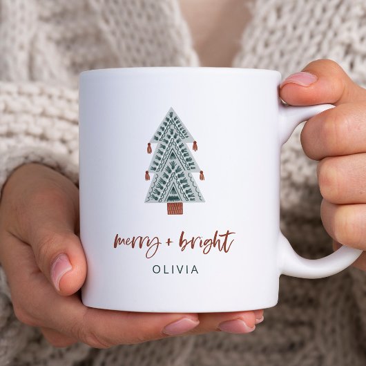 Mug Joyeux et lumineux | Arbre de Noël Boho
