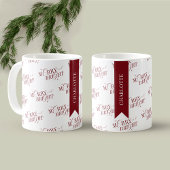 Mug Joyeux et lumineux cadeau de Noël rouge moderne mo