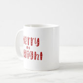 Mug Joyeux Et Lumineux Festif Rouge De Noël (Devant gauche)