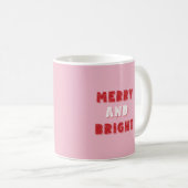 Mug Joyeux et lumineux, Joyeux Noël, Noël, Rose (Devant droit)