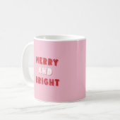 Mug Joyeux et lumineux, Joyeux Noël, Noël, Rose (Devant gauche)