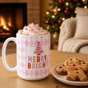 Mug Joyeux et Lumineux Noël Diamant Rose