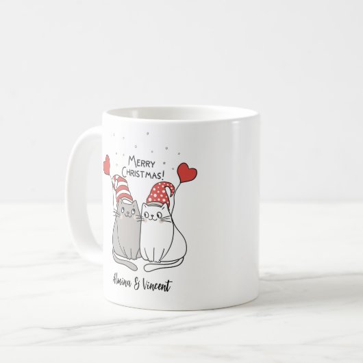 Mug Joyeux félins de Noël (Devant gauche)