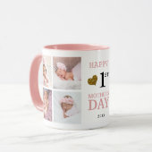 Mug Joyeux Fête des Mères 5 Photo Collage rose (Devant gauche)