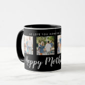Mug Joyeux Fête des Mères Photo Collage Noir (Devant gauche)