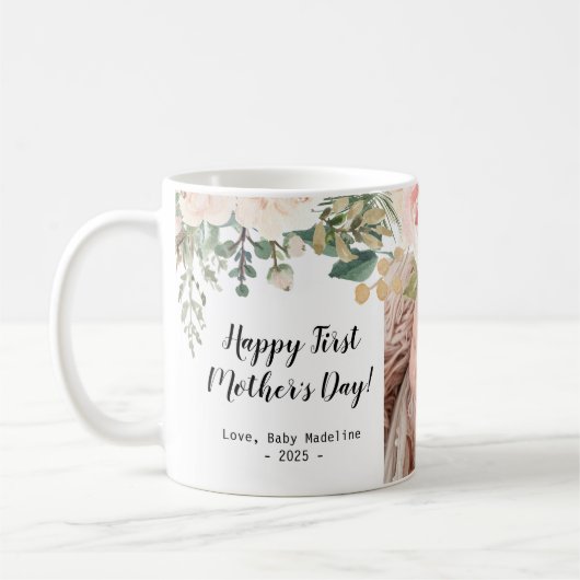 Mug Joyeux Fête des mères photo Floral (Gauche)