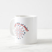 Mug Joyeux feux d'artifice 4 juillet (Devant gauche)