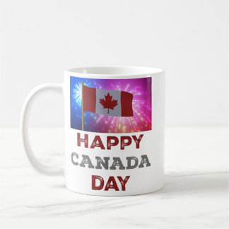 Mug Joyeux feux d'artifice de la fête du Canada