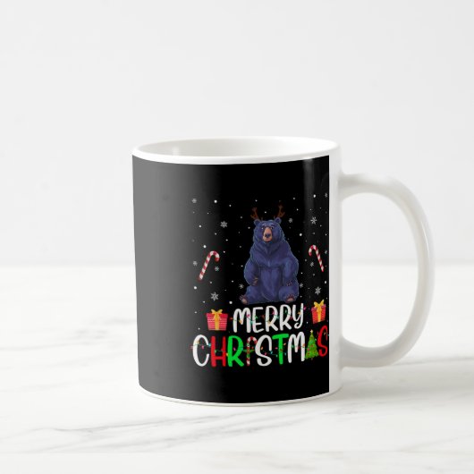 Mug Joyeux feux de Noël Ours Reindeer Casquette Xmas P (Droite)