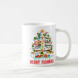 Mug Joyeux Fish Noël Drôle de sapin de Noël Lumières P