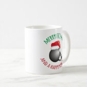 Mug Joyeux Fitmas drôle et nouvel arrière heureux (Devant droit)