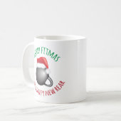 Mug Joyeux Fitmas drôle et nouvel arrière heureux (Devant gauche)