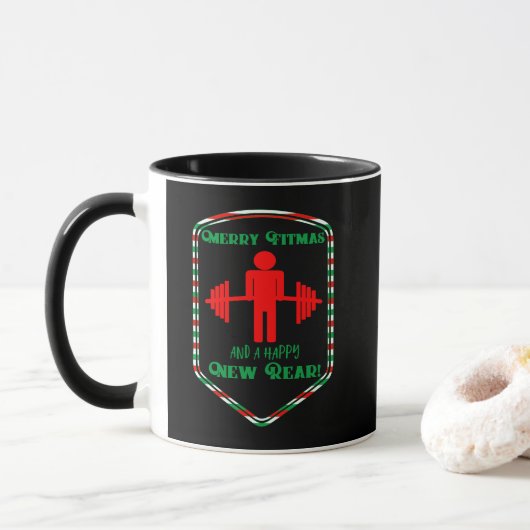 Mug Joyeux Fitmas et Noël de bonne année (Avec donut)