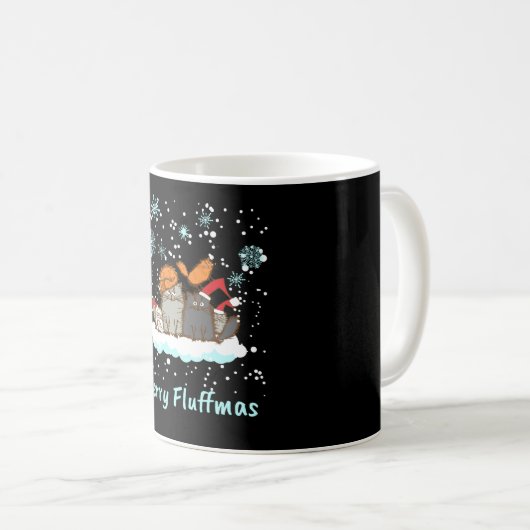 Mug Joyeux Fluffmas Noël Chat Noël présent (Devant droit)