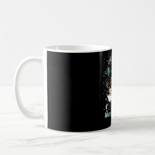 Mug Joyeux Fluffmas Noël Chat Noël présent (Gauche)
