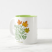 Mug Joyeux Friendsgiving Feuilles d'Automne (Devant gauche)