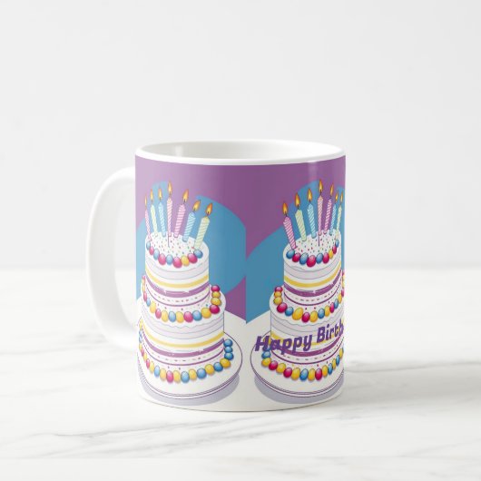 Mug Joyeux gâteau d'anniversaire (Devant gauche)