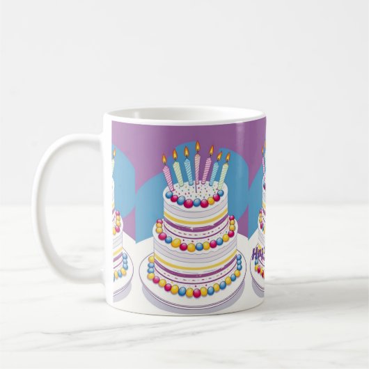 Mug Joyeux gâteau d'anniversaire (Gauche)