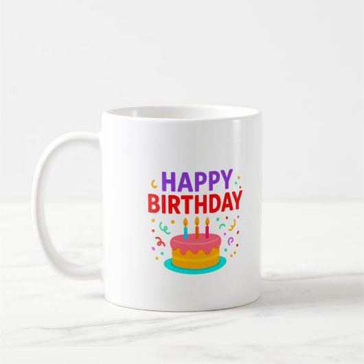 Mug Joyeux gâteau d'anniversaire Graphic (Gauche)