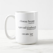 Mug Joyeux, gentillesse, joie - affirmations quotidien (Gauche)