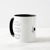 Mug Joyeux, Gratuit, Blessé Script (Devant gauche)