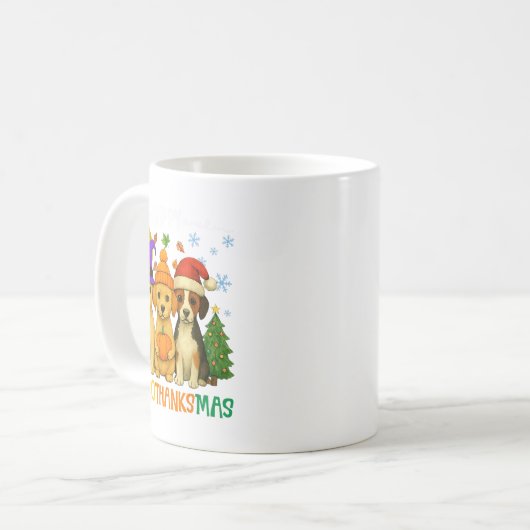 Mug Joyeux Hallothanksmas Amoureux de les chiens Funny (Devant gauche)