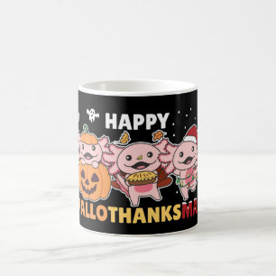 Mug Joyeux Hallothanksmas Axolotl Axolotl Noël
