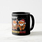 Mug Joyeux Hallothanksmas Pandas Noël Panda Rouge (Devant droit)