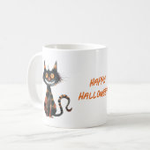Mug Joyeux Halloween Câble noir effrayant café café ca (Devant gauche)