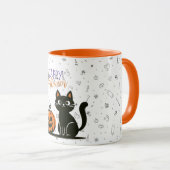 Mug Joyeux Halloween chat & citrouille (Devant droit)