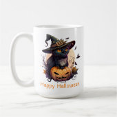 Mug Joyeux Halloween Chat noir Jack-o-Lantern (Gauche)