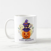 Mug Joyeux Halloween - Chat noir sorcier (Gauche)