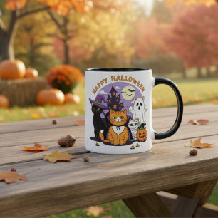 Mug Joyeux Halloween Chats-Éffrayant mignon Feline Tee
