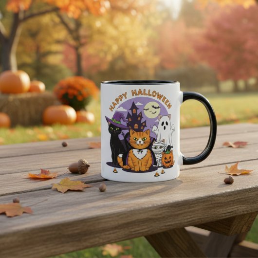 Mug Joyeux Halloween Chats-Éffrayant mignon Feline Tee
