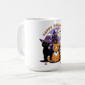 Mug Joyeux Halloween Chats-Éffrayant mignon Feline Tee (Devant gauche)