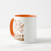 Mug Joyeux Halloween| Citrouille de points de Polka ré (Devant gauche)