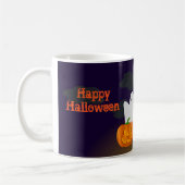Mug Joyeux Halloween : Citrouille et Chat Noir Mignons (Gauche)