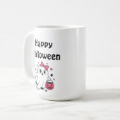 Mug Joyeux Halloween Citrouille Mignonne Fantôme (Devant gauche)