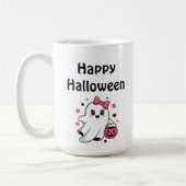 Mug Joyeux Halloween Citrouille Mignonne Fantôme (Gauche)