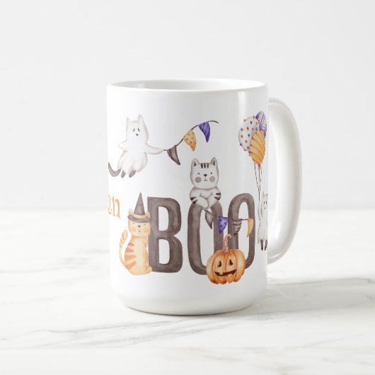 Mug Joyeux Halloween | CUTE CUTE KITTENS & BOO (Devant droit)