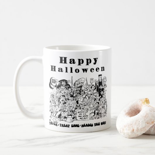 Mug Joyeux Halloween Drôle Épouvantable Effrayant Surn (Avec donut)