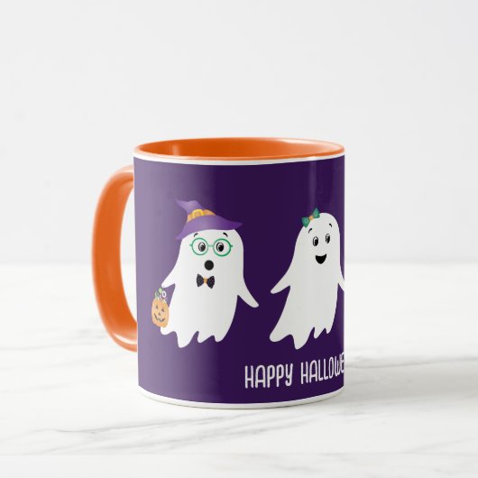 Mug Joyeux Halloween Fantômes Trick Ou Treat (Devant gauche)