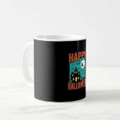 Mug Joyeux Halloween Maison Hantée Design de Sorcière (Devant gauche)