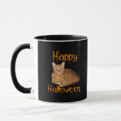 Mug Joyeux Halloween non effrayant Tabby orange chat (Gauche)